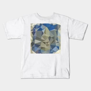 Cornflower Blue Abstract Low Polygon Background Kids T-Shirt